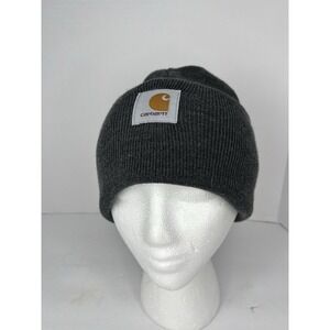 Carhartt A18 Cuffed Hat Beanie Gray Acrylic Knit Logo Patch Winter Cap Unisex OS